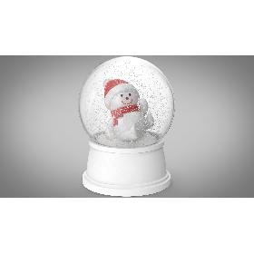 Snow Globe with a Snowman 2 3D